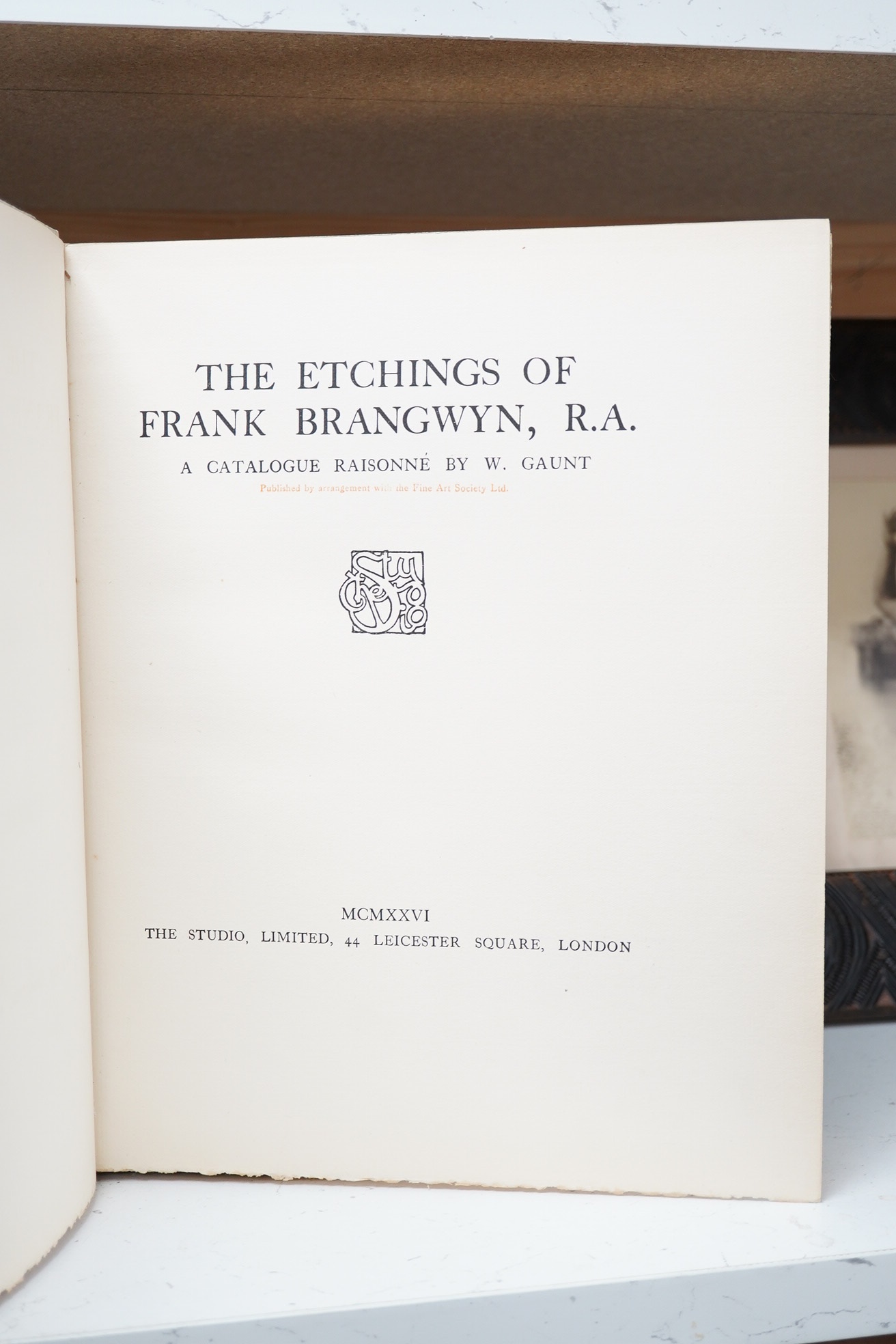 Gaunt, W. The Etchings of Frank Brangwyn, R.A., The Studio 1926, Condition - fair to good